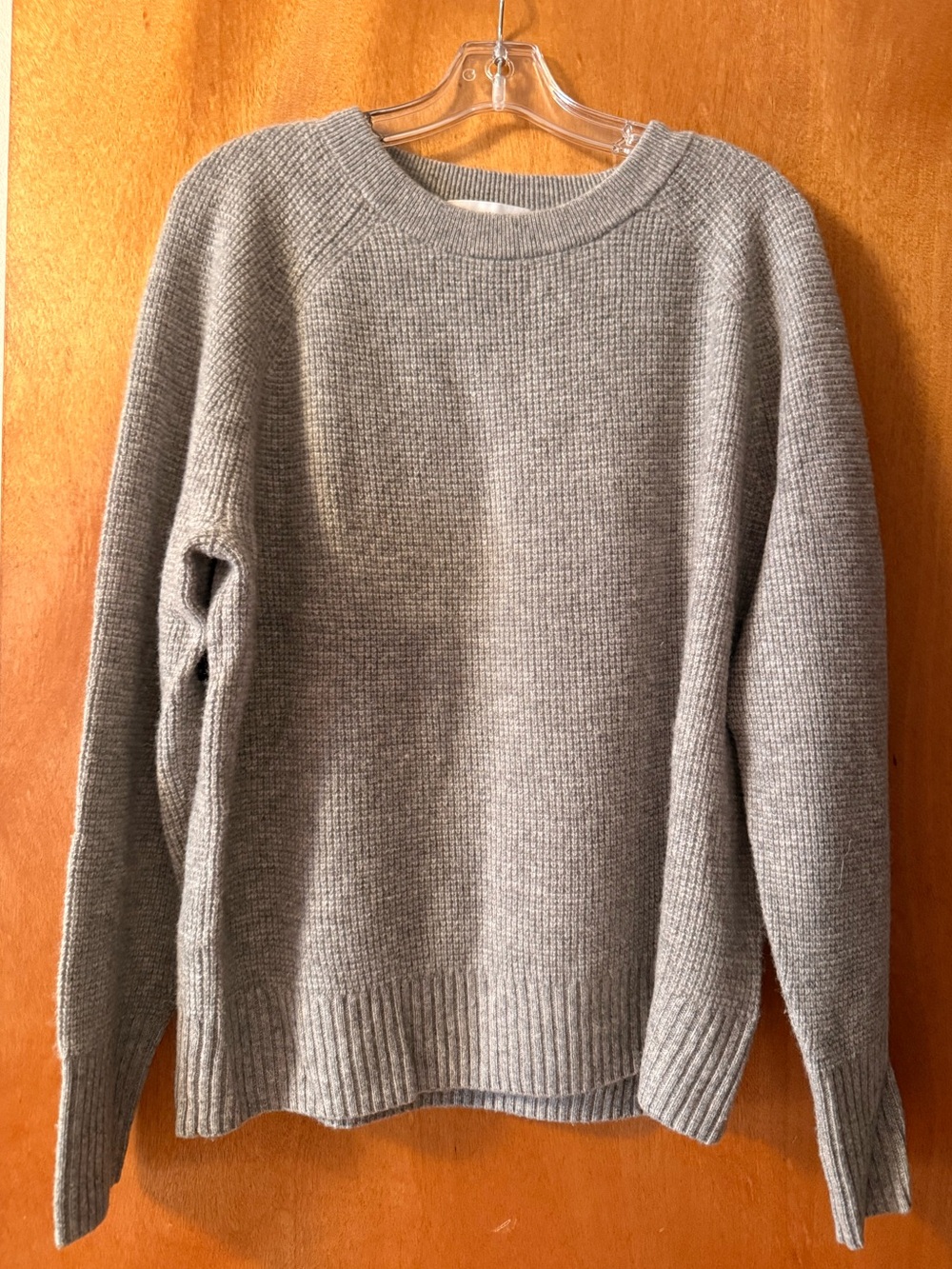 Cashmere waffle knit sweater. XL